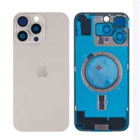 Tapa trasera iPhone 16 Pro Max (con lente) Titanio Natural