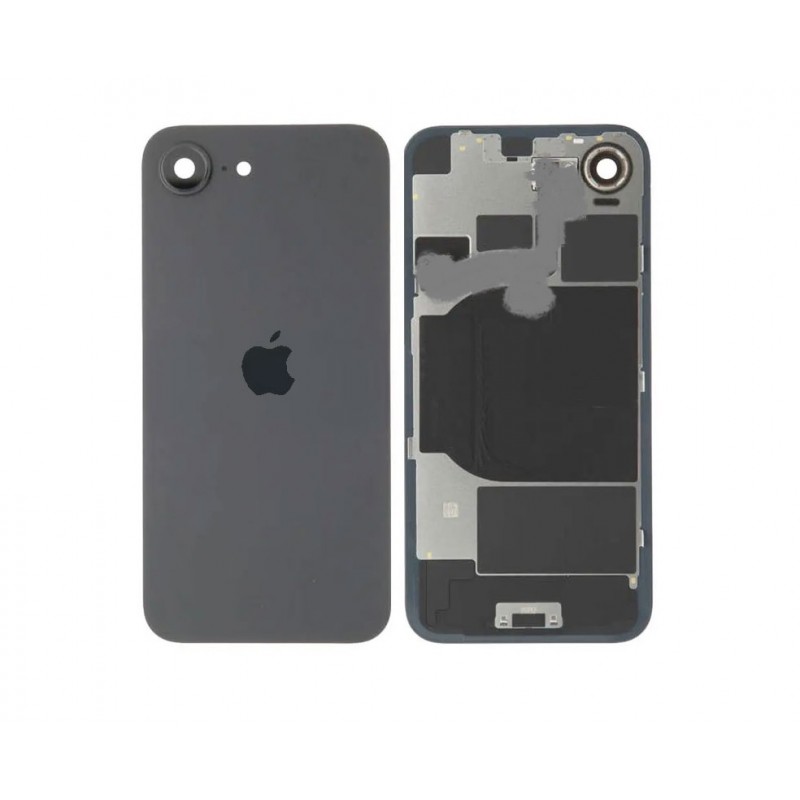 Tapa trasera Con Marco iPhone 16e (A3212, A3409, A3410, A3408) (facil instalacion) Negra