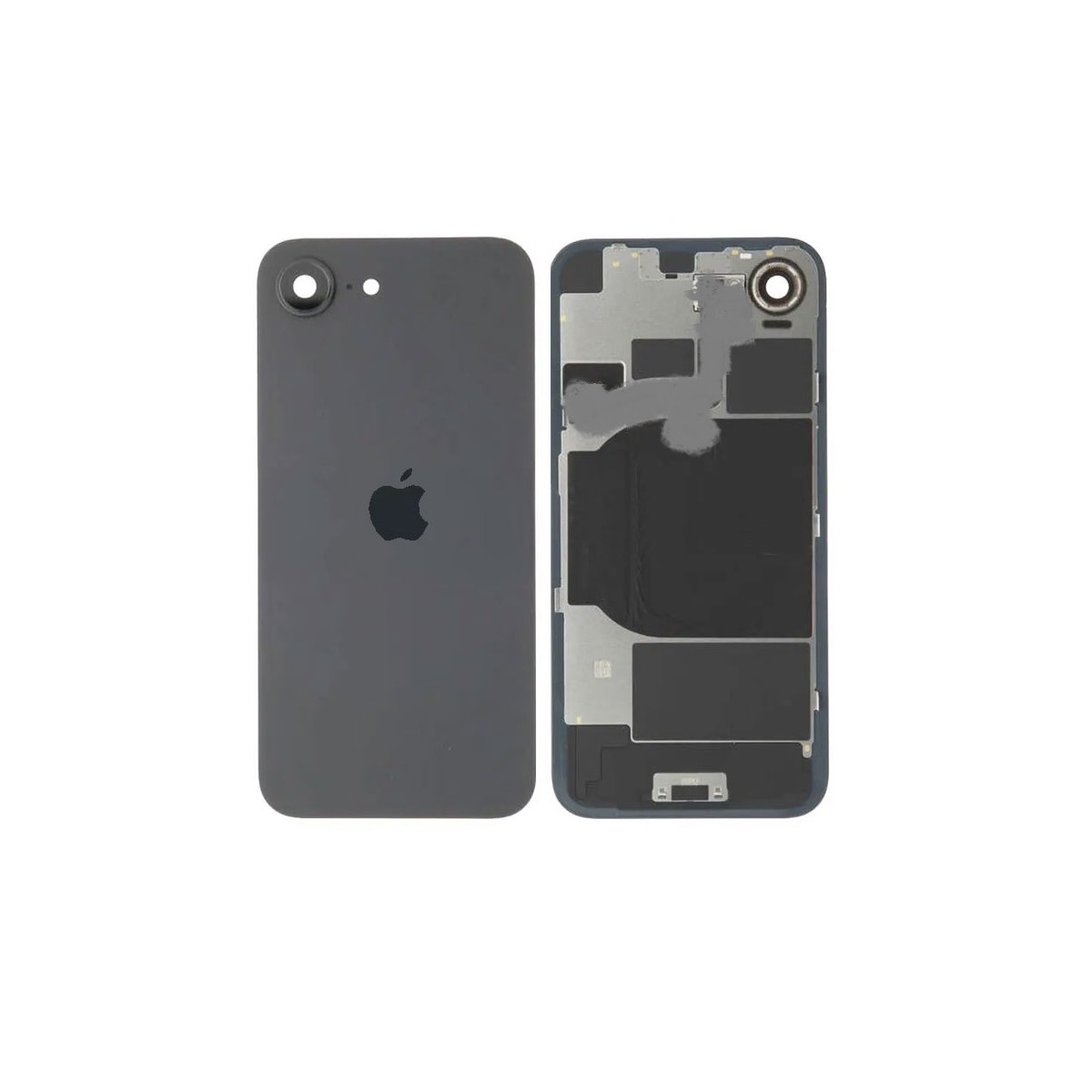 Tapa trasera Con Marco iPhone 16e (A3212, A3409, A3410, A3408) (facil instalacion) Negra