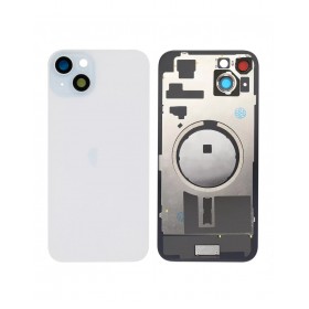 Tapa trasera iPhone 15 Plus (con lente) y soporte metal Blanca