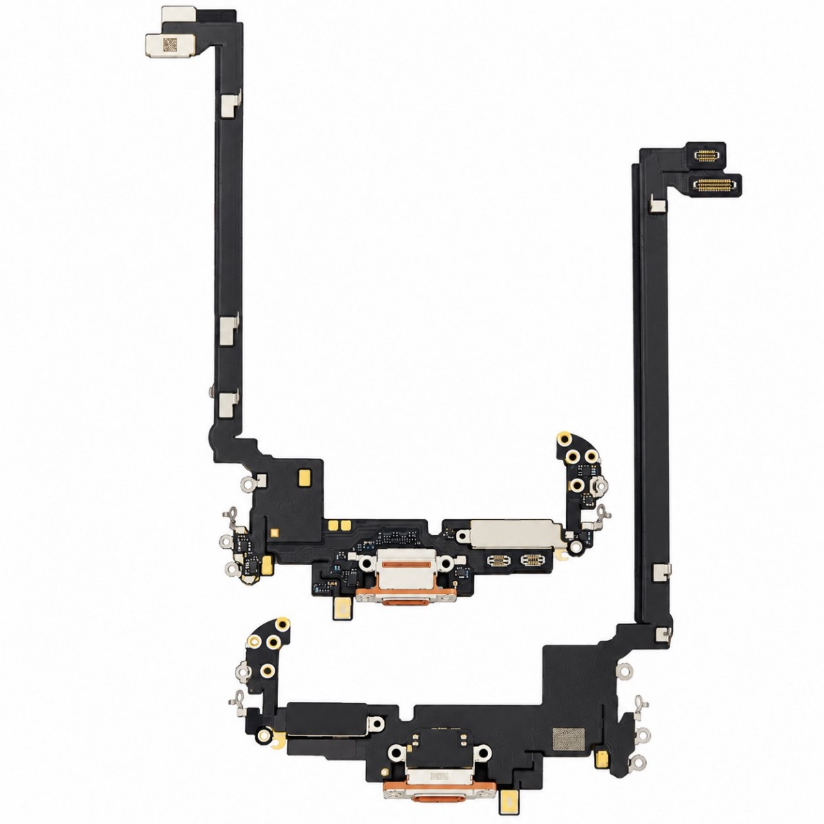 Flex conector de carga y micro iPhone 17 Pro Max  original extraído Naranja