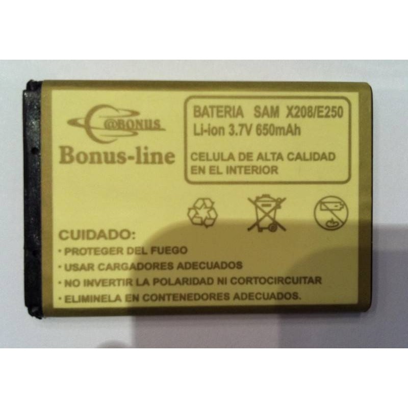 SAMSUNG E250 ,E500.C130, E210, X150 650M/AH LI-ION DE LARGA DURACION