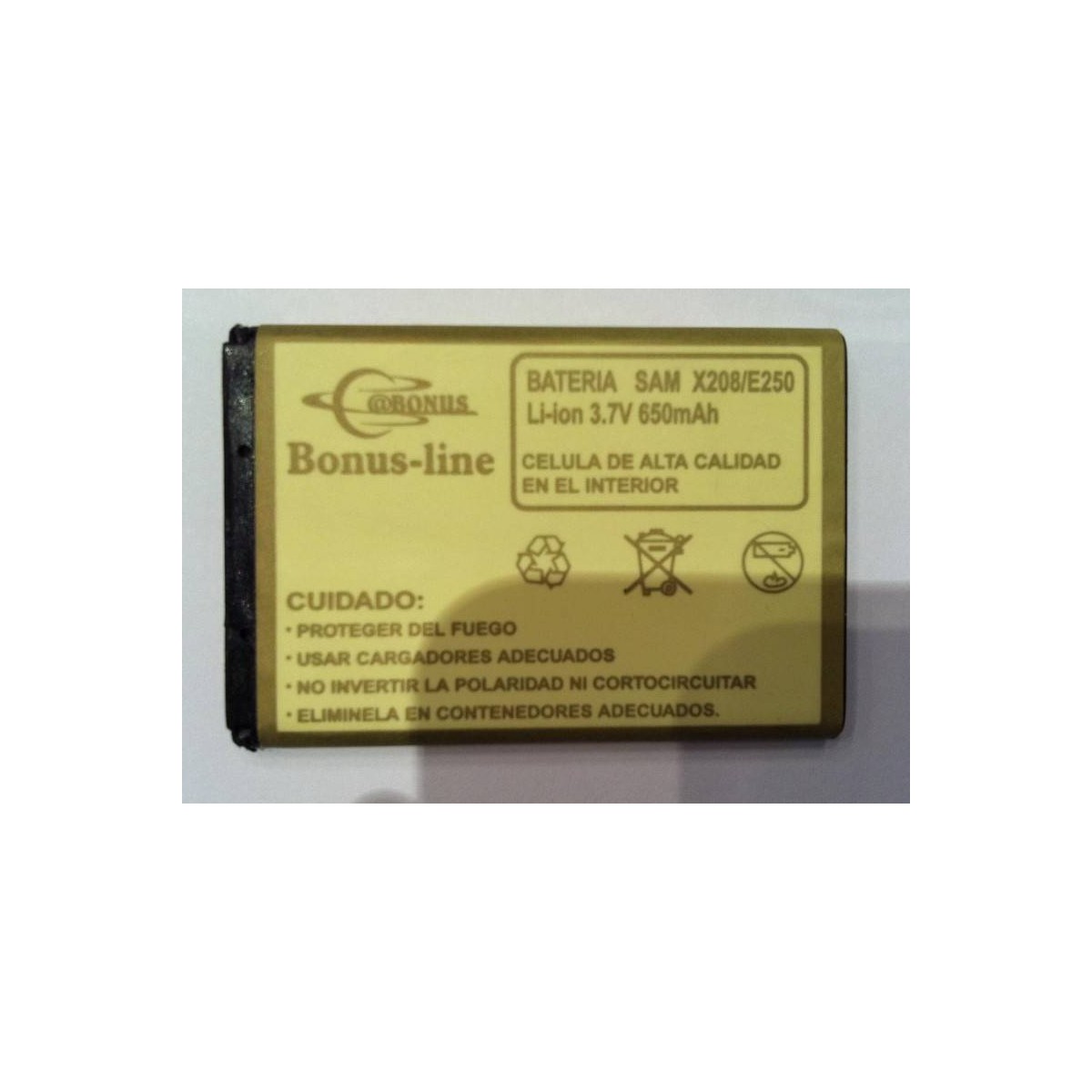 SAMSUNG E250 ,E500.C130, E210, X150 650M/AH LI-ION DE LARGA DURACION