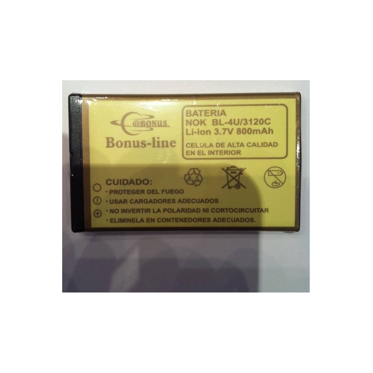 Batería BL-4U para Nokia 3120c, 8800 Sapphire Arte, 6212c Classic 800m/AH Li-ion Larga Duracion