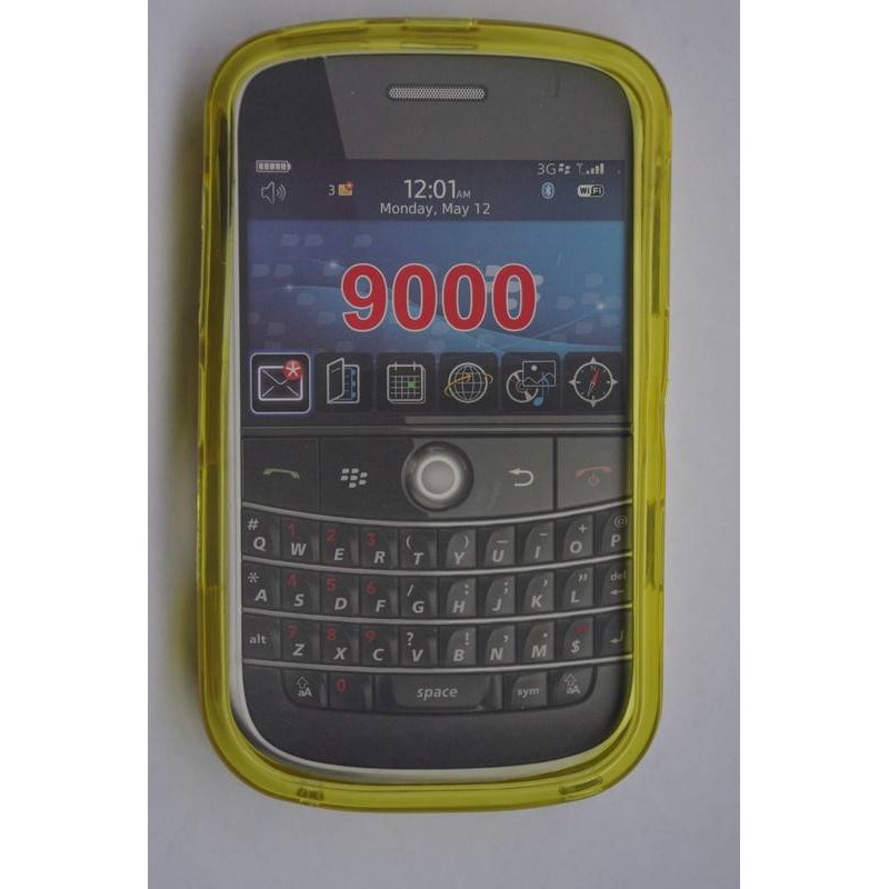 funda de silicona amarilla para la blackberry 9000