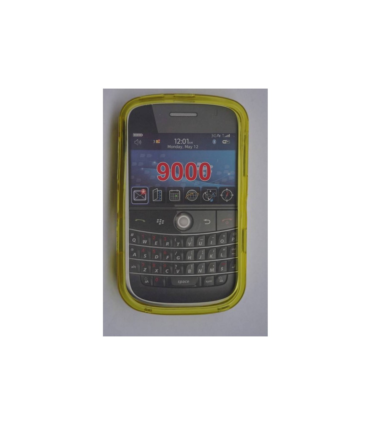 funda de silicona amarilla para la blackberry 9000