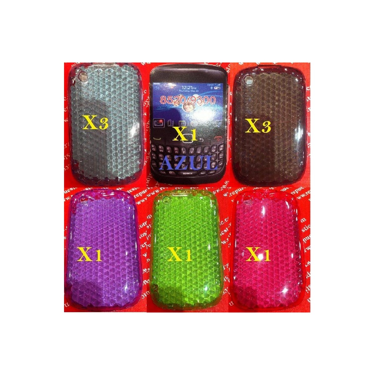 PACK 10 Fundas Silicona BlackBerry 8520/9300 VARIOS COLORES