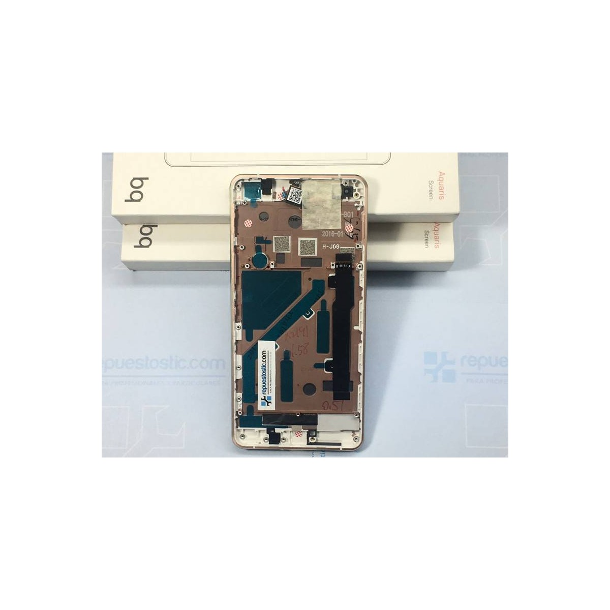 Pantalla  ORIGINAL para Bq X5 (Rosa Dorado) (Green) 