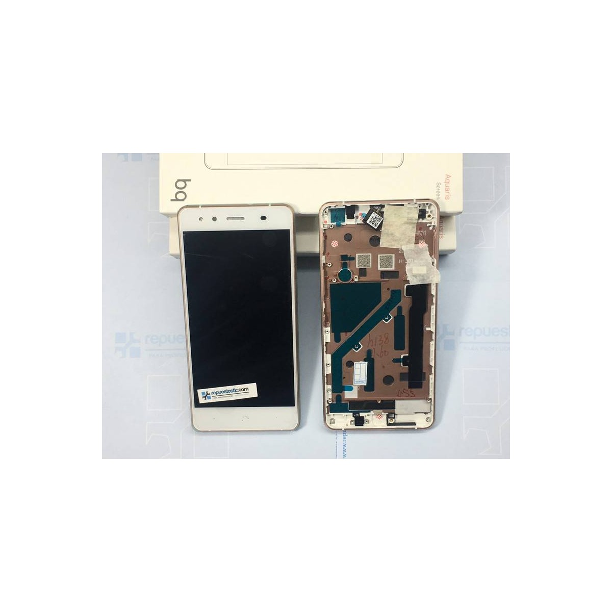 Pantalla  ORIGINAL para Bq X5 (Rosa Dorado) (Green) 