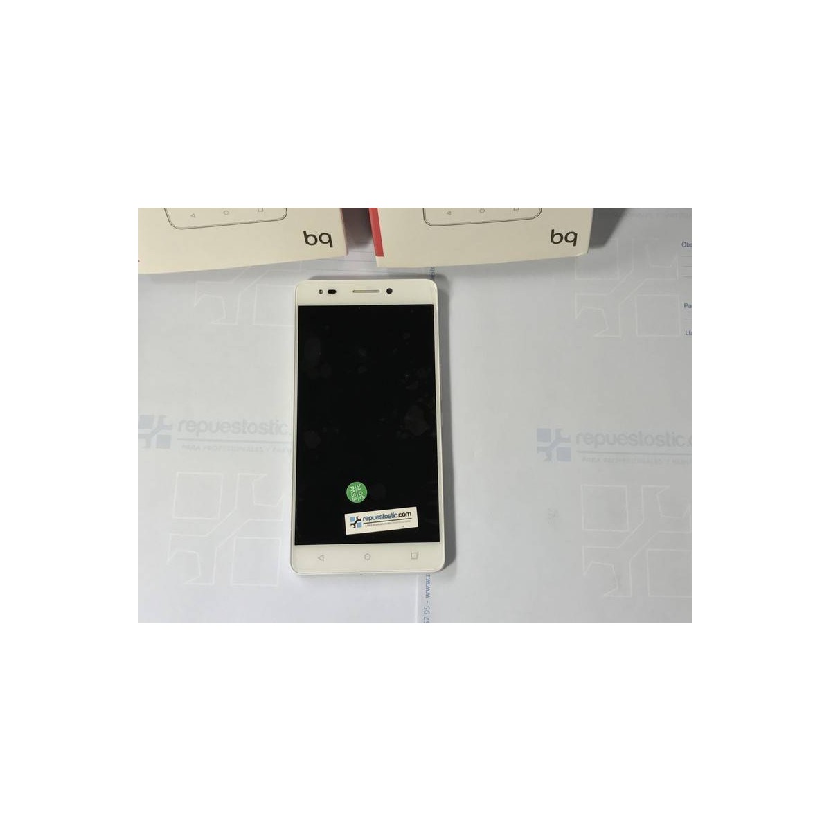 Ecrã completa Con marco ORIGINAL para BQ Aquaris M5.5 Branca