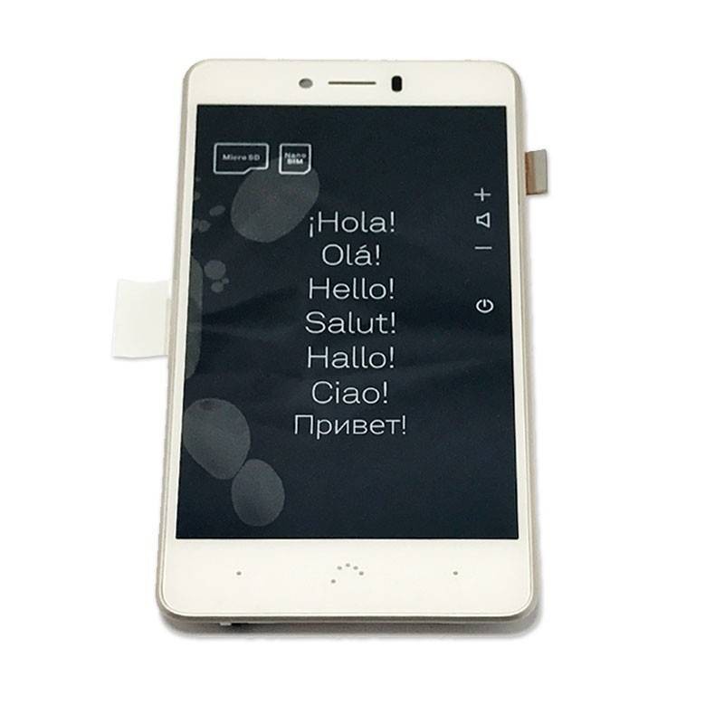 Pantalla completa con marco para BQ Aquarius U, U lite Blanca Dorada ORIGINAL