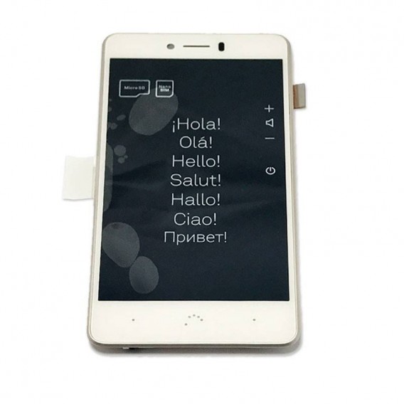 Pantalla completa con marco para BQ Aquarius U, U lite Blanca Dorada ORIGINAL