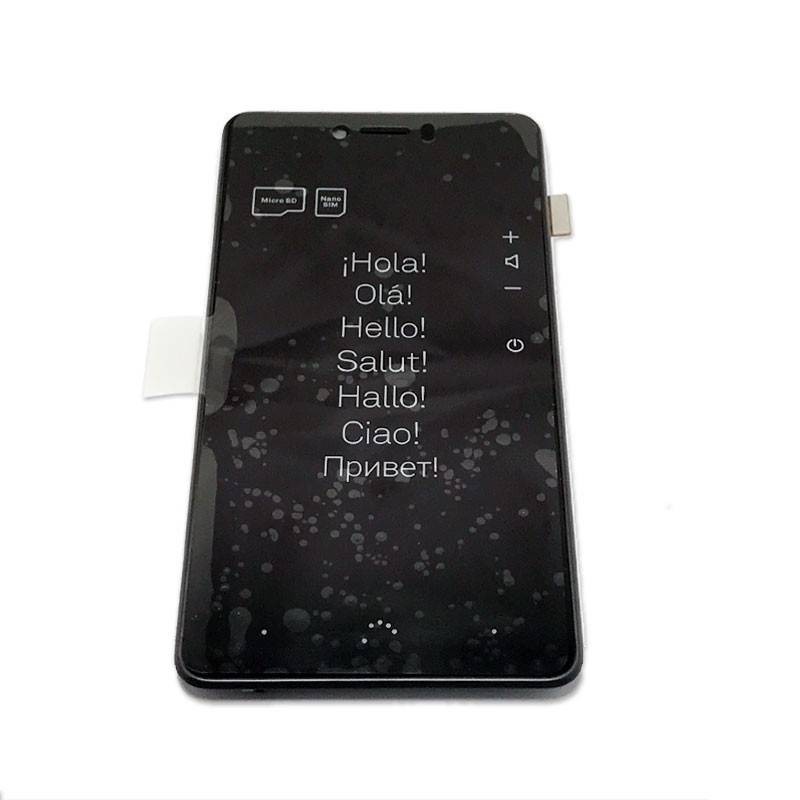Pantalla completa con marco para BQ Aquarius U, U lite Negra Gris ORIGINAL