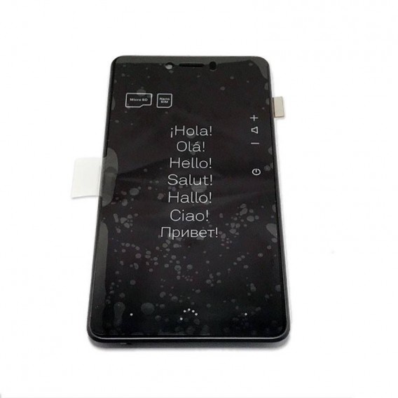Pantalla completa con marco para BQ Aquarius U, U lite Negra Gris ORIGINAL