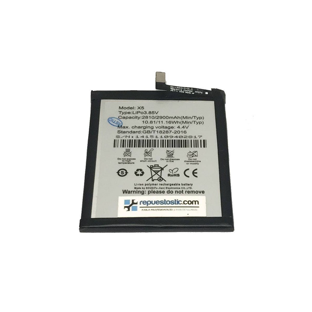 Batería para BQ Aquaris X5 de 2900mAh