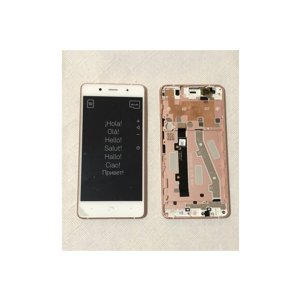 Ecrã completa com marco ORIGINAL (LCD/display + digitalizador/táctil+Marco) para BQ Aquaris X5 Plus-Branca