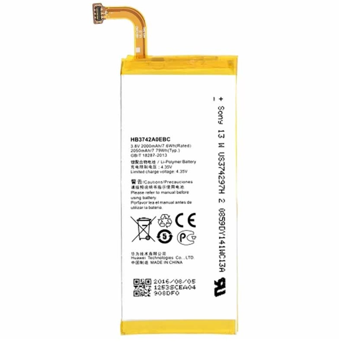 Bateria para Huawei Ascend P6 HB3742A0EBC