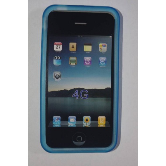 Funda de silicona iphone 4g, Azul claro