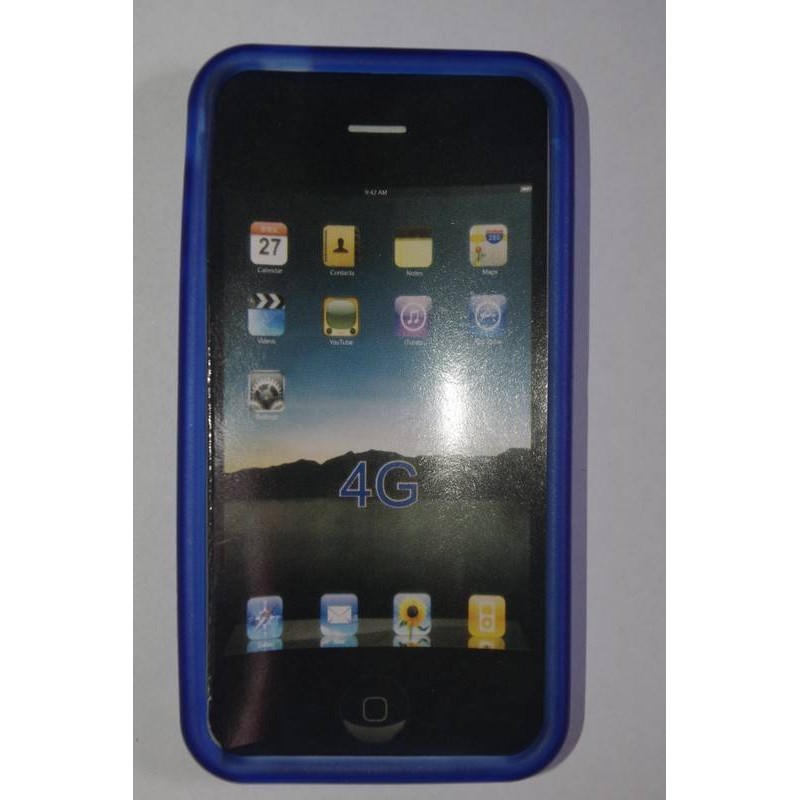 Funda de silicona iphone 4g azul 