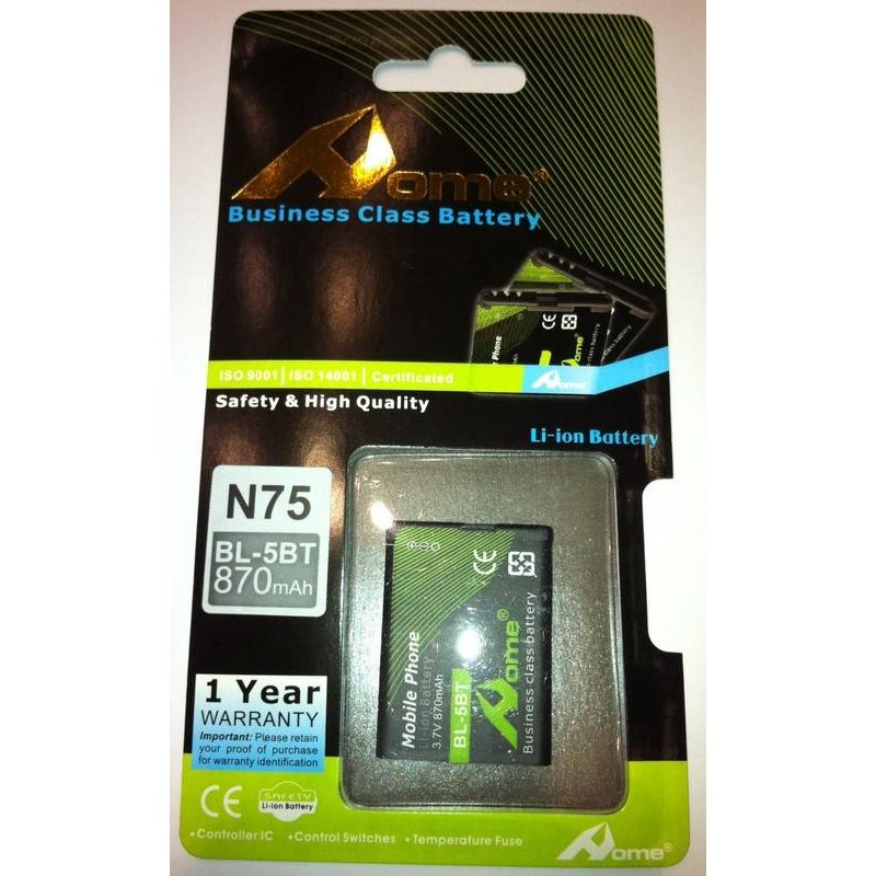 Nokia 2600c Classic, N 75 7510 Supernova bateria BL-5BT 870 M/AH