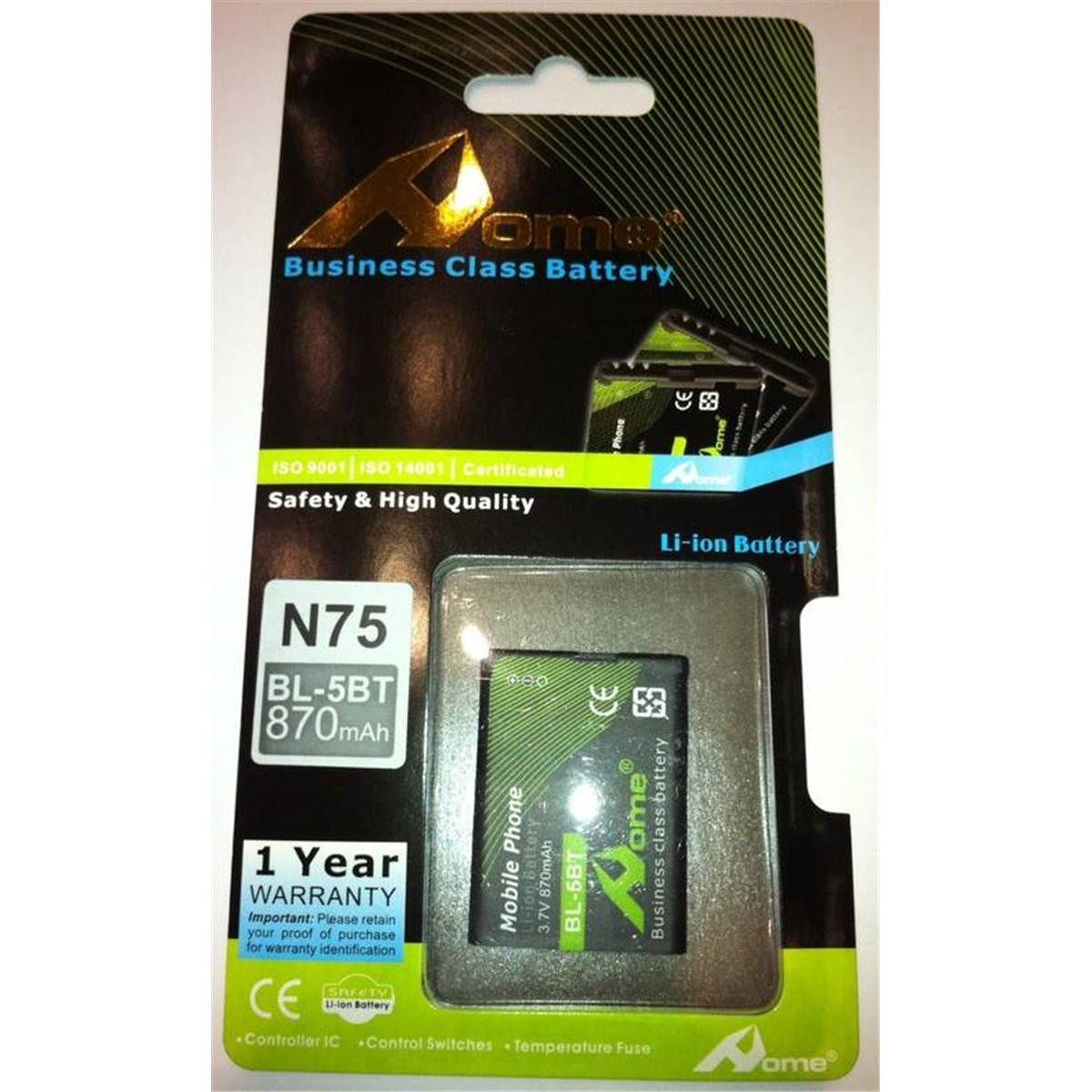 Nokia 2600c Classic, N 75 7510 Supernova bateria BL-5BT 870 M/AH