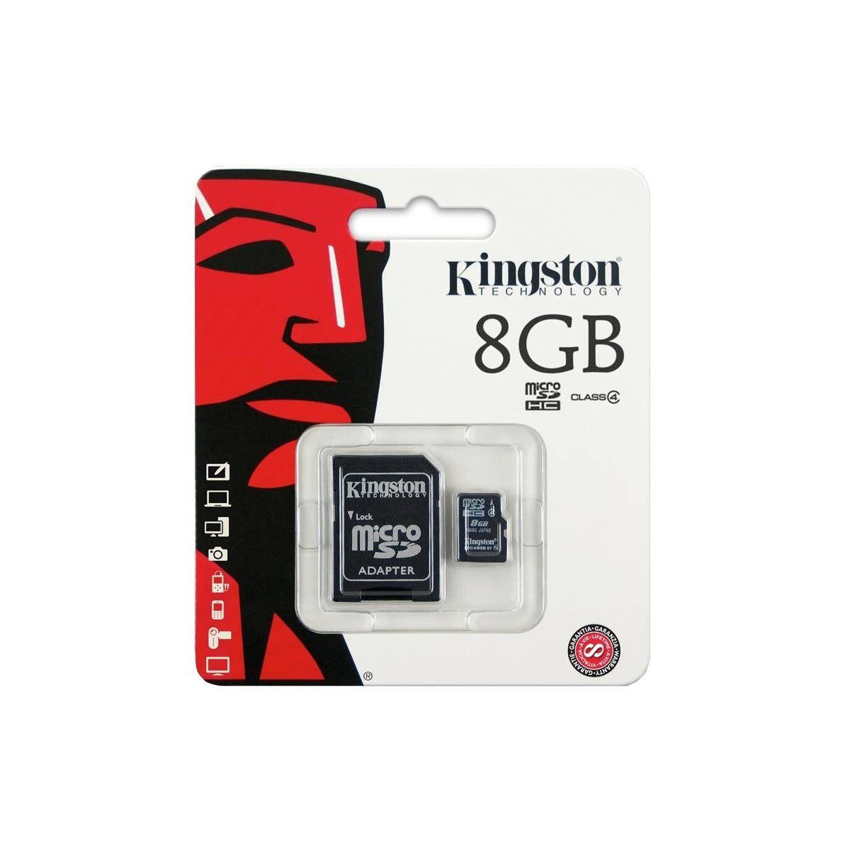 Cartão microSD de 8 GB (clase 4, clase) de Kingston
