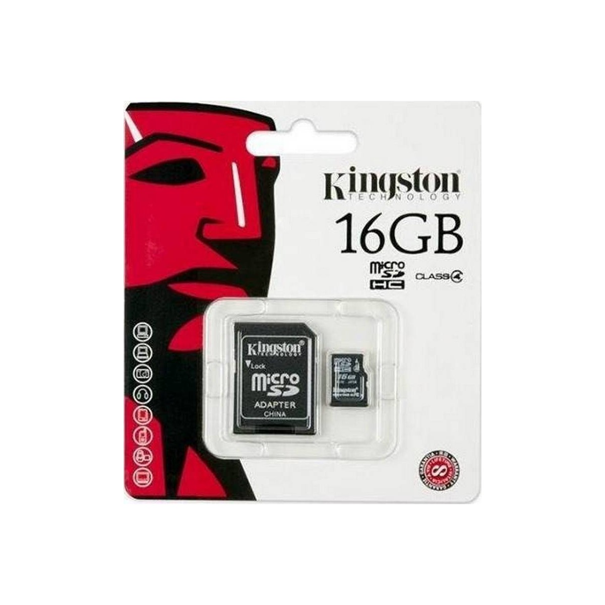 tarjeta de memoria micro sd 16gb kington original con adaptador a SD