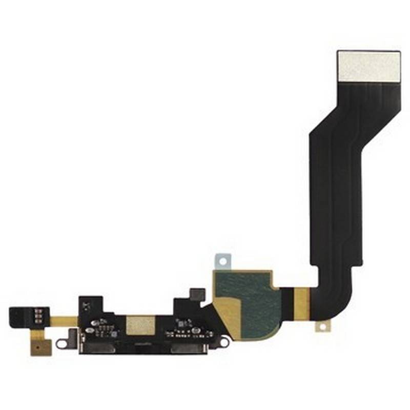 Conector de carga iPhone 4S negro con micrófono 