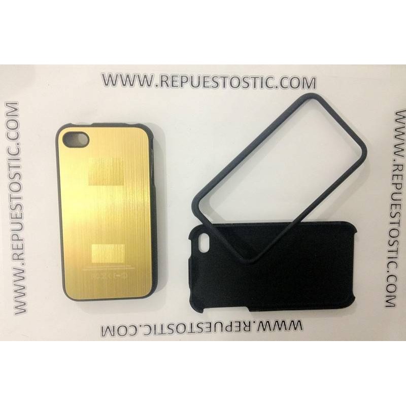 Funda iPhone 4G/S de 2 partes, de metal, color oro