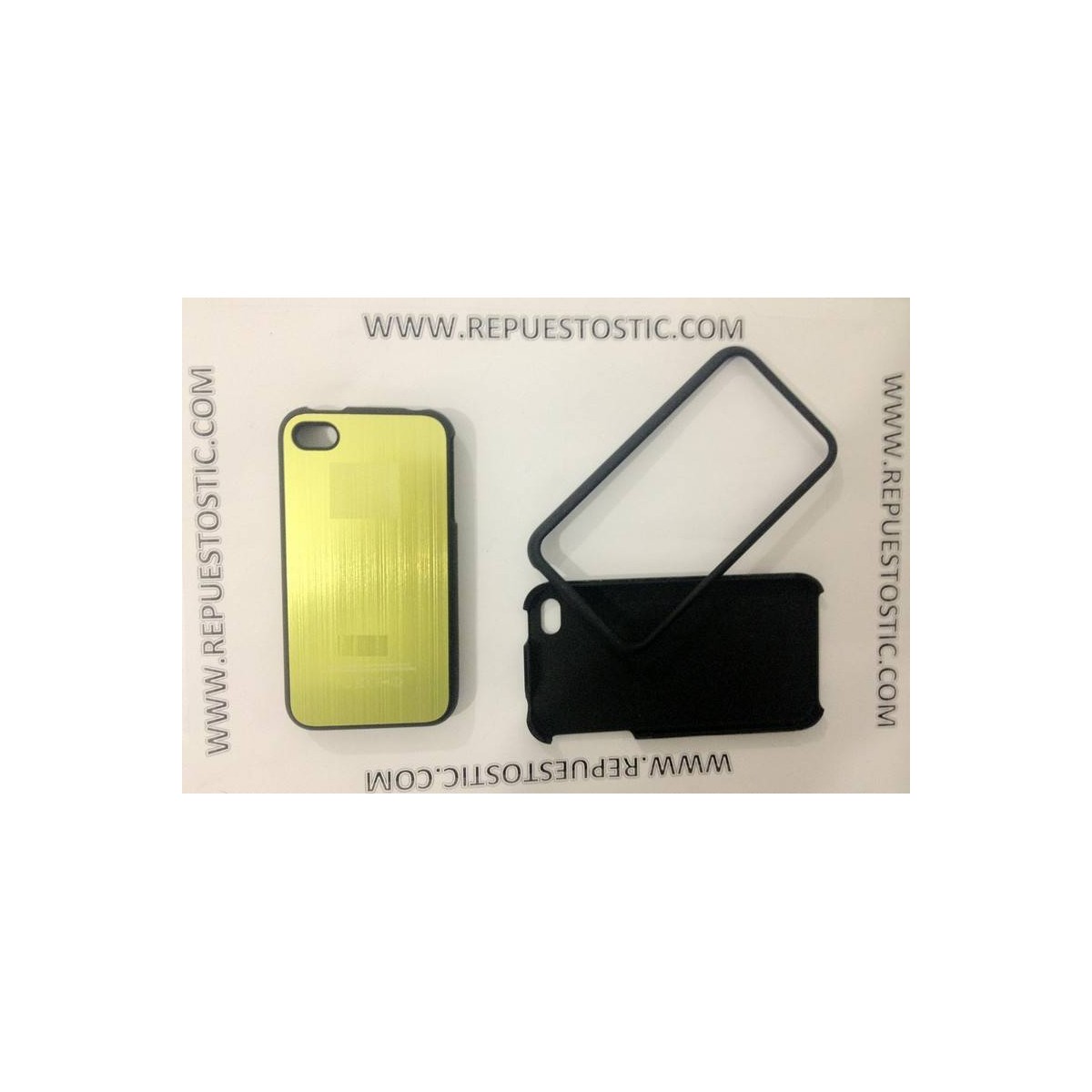Funda iPhone 4G/S de 2 partes, de metal, color verde