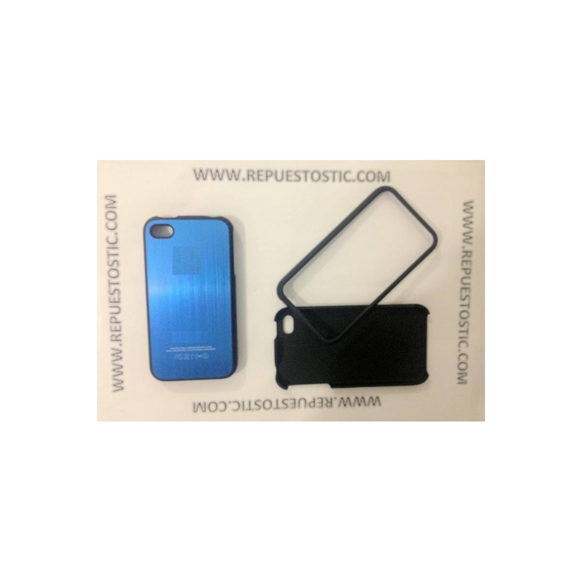 Funda iPhone 4G/S de 2 partes, de metal, color azul oscuro