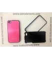 Funda iPhone 4G/S de 2 partes, de metal, cor rosa