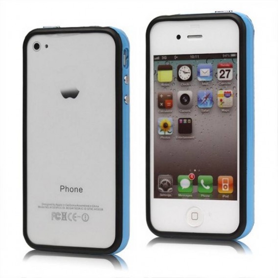 Bumper iPHONE 4/S AZUL con NEGRO