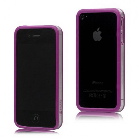 Bumper iPHONE 4/S PURPURA con TRANSPARENTE