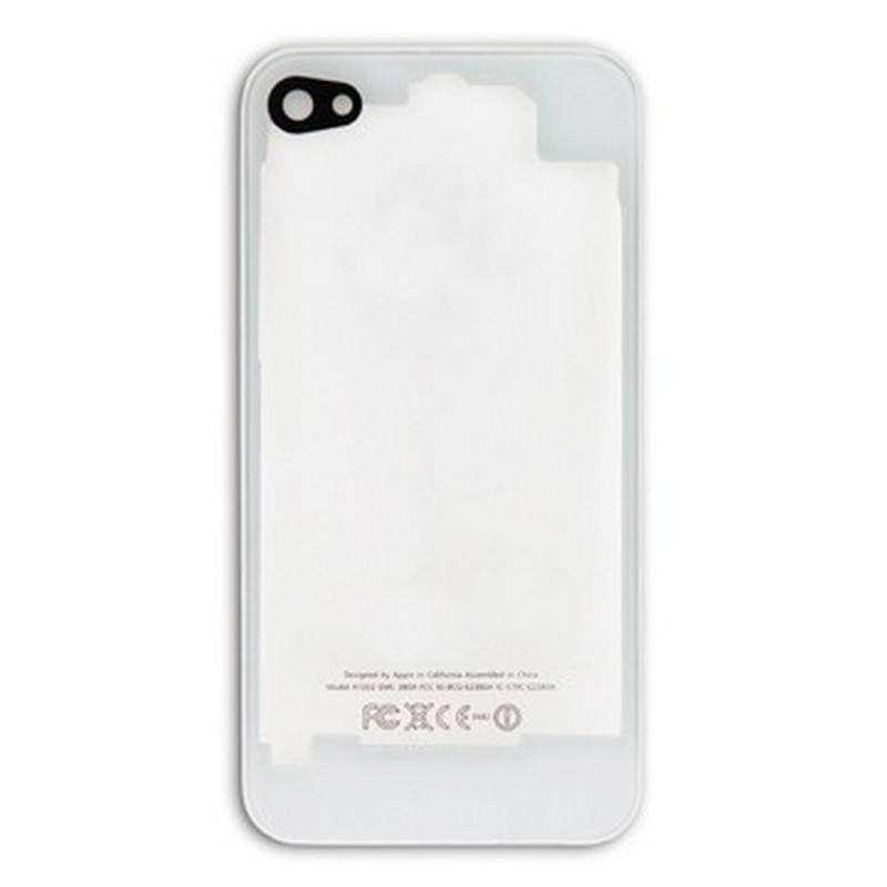 iPhone 4G carcasa, tapa bateria Blanco con Transparente