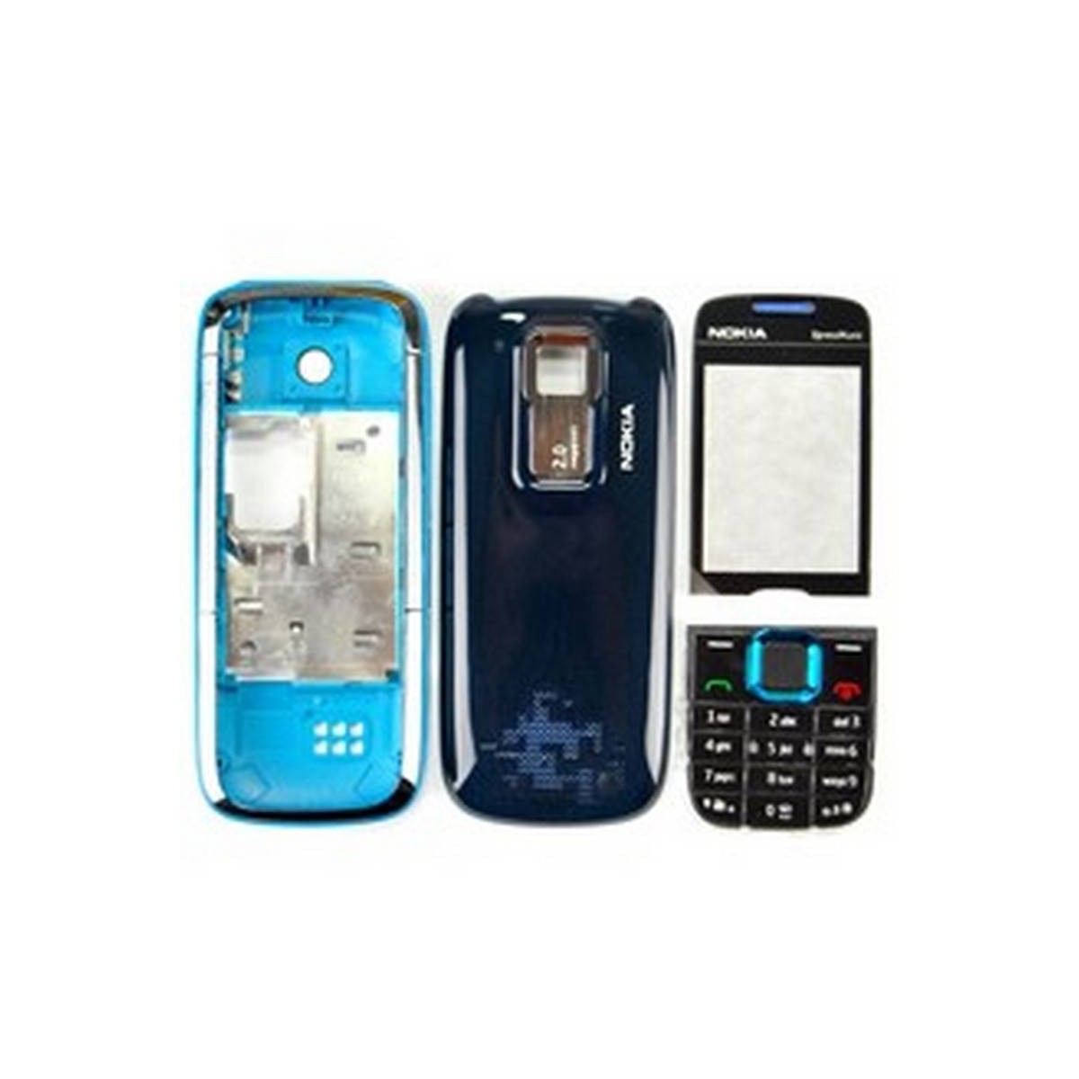 Carcaça Nokia 5130 Preto com Azul Completa