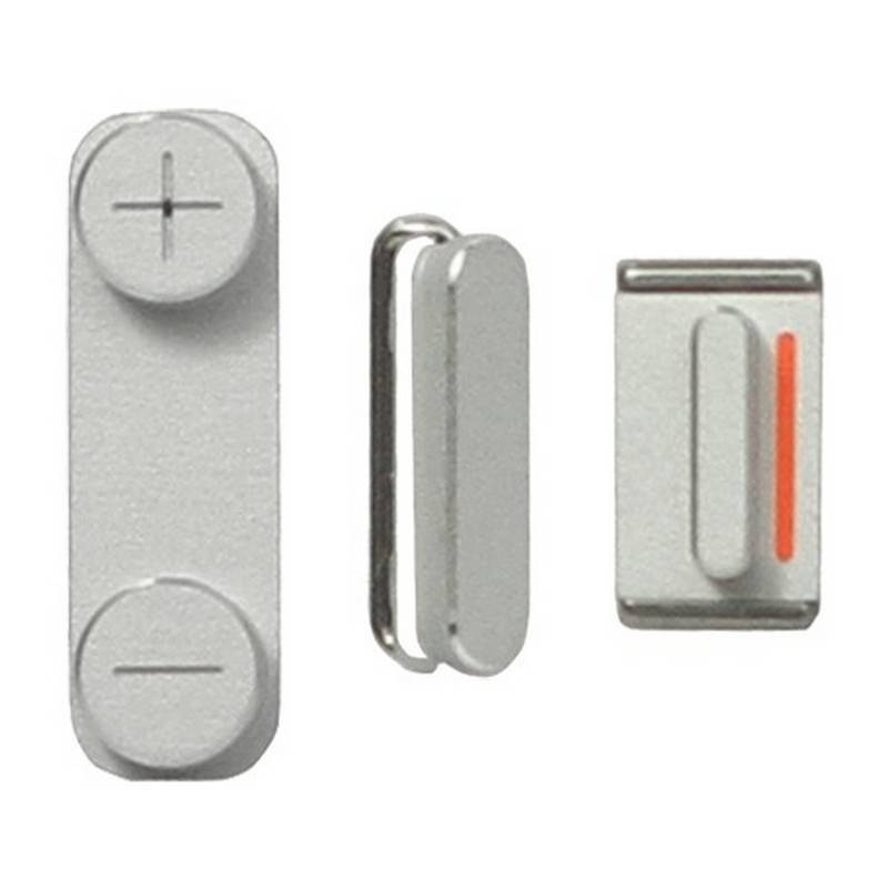 Kit Botones iPhone 5- PLATA
