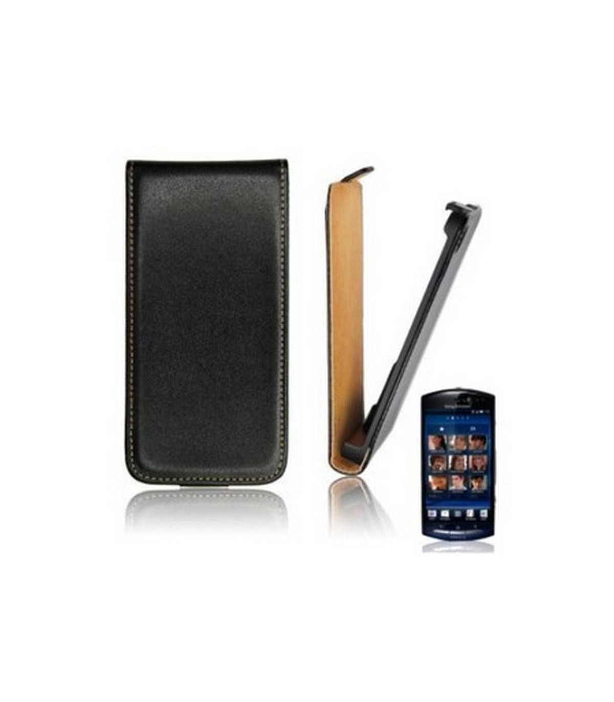 Funda PIEL leather SLIM para Sony Ericsson Xperia Neo MT15i, Neo V MT11i