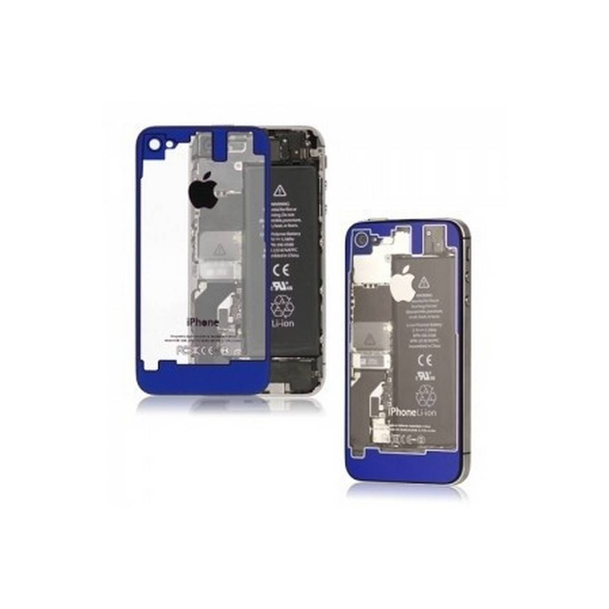 TAPA IPHONE 4 TRASPARENTE Y AZUL