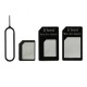 NANO A MICRO/NORMAL SIM TARJETA ADAPTADOR PARA APPLE IPHONE 5 4S 4G 3GS 3G NEGRO