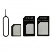 NANO A MICRO/Normal SIM tarjeta adaptador para Apple iPhone 5 4S 4G 3GS 3G NEGRO