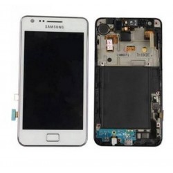 Pantalla (Display) y ventana táctil para Samsung i9100 Galaxy S2/II blanca 