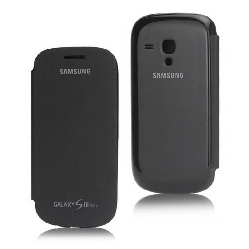 FUNDA CON TAPA SAMSUNG GALAXY S3 MINI I8190 NEGRA
