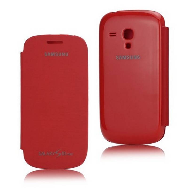 FUNDA CON TAPA SAMSUNG GALAXY S3 MINI I8190 ROJO