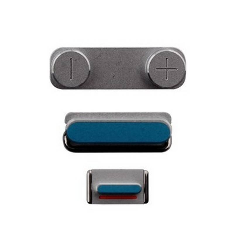 conjunto de botões iphone 5s cor plata