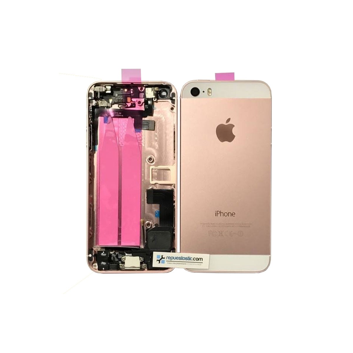Carcaça traseira completa em cor ouro rosado iphone 5s