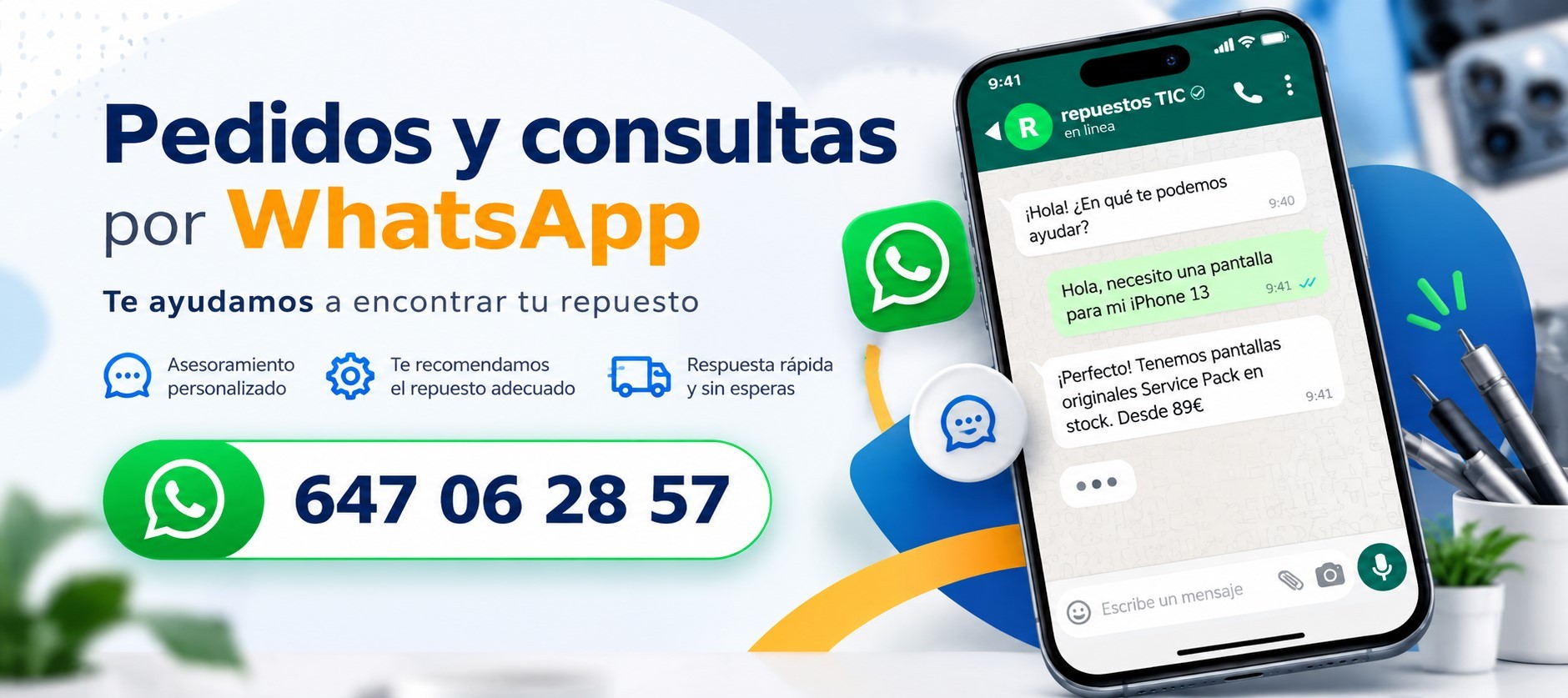 Pedidos y consultas por WhatsApp